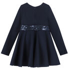 Girls Navy Embellished Dress, 1, hi-res