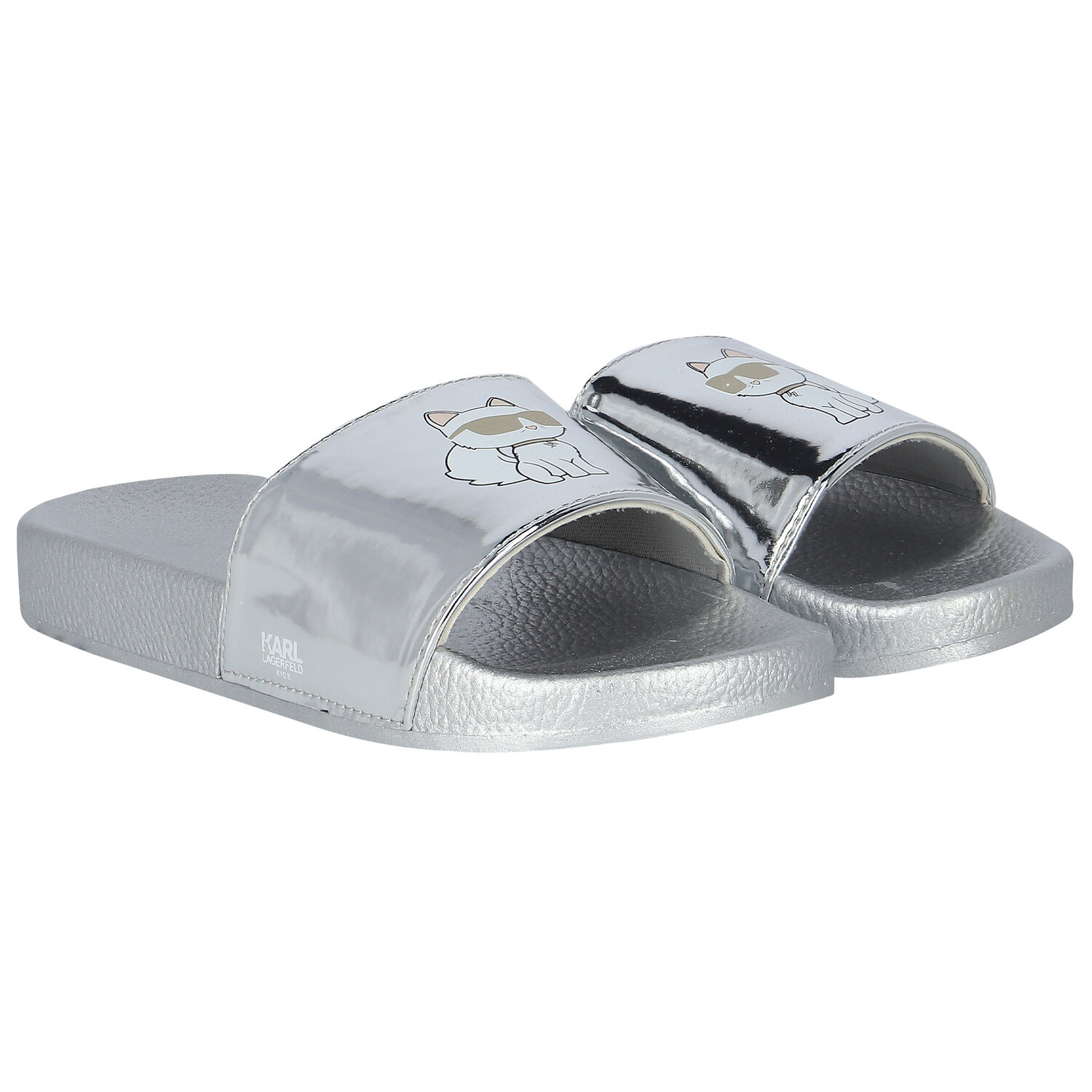 Girls Silver Choupette Sliders, 1, hi-res image number null