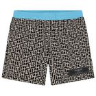 Younger Beige & Blue Logo Shorts, 1, hi-res