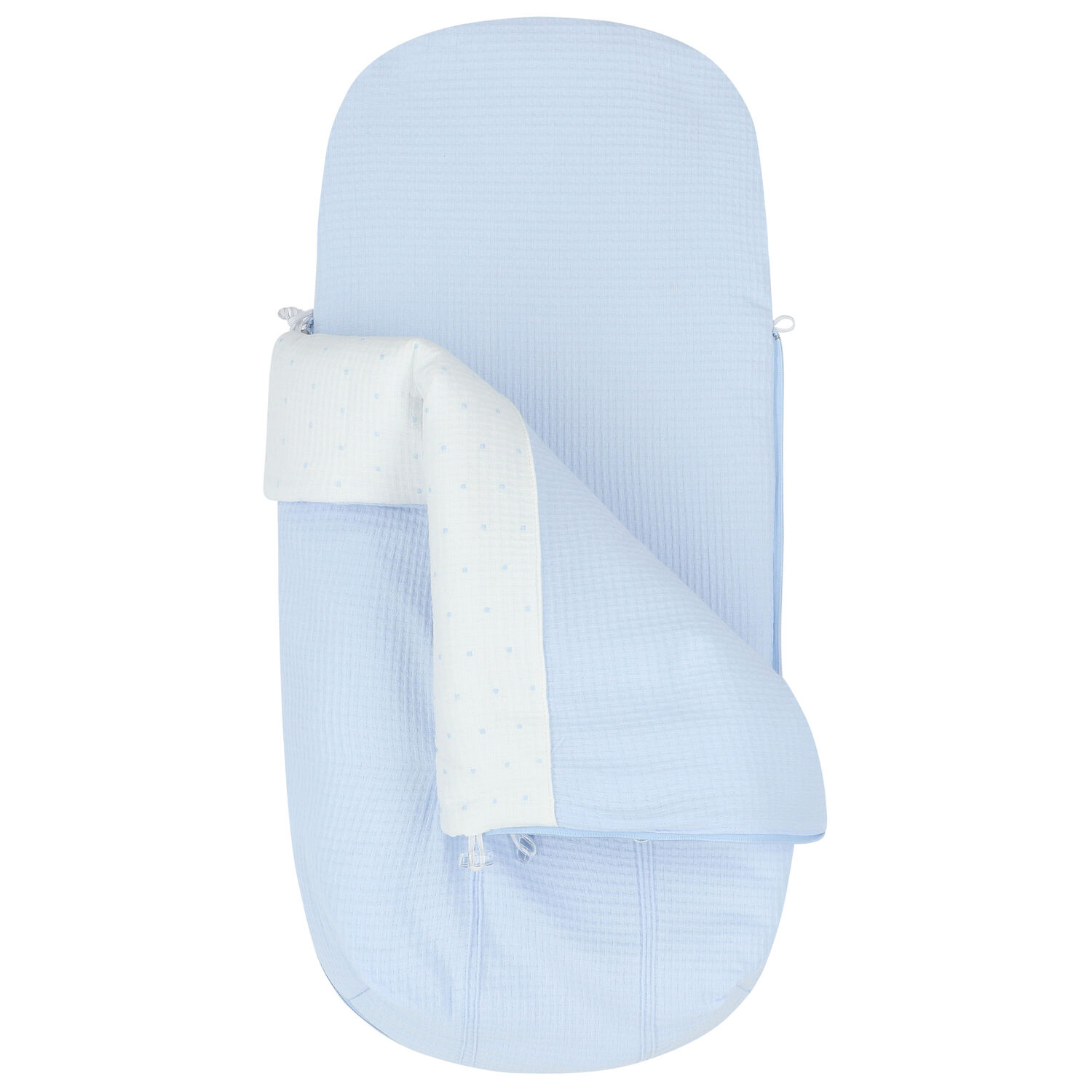 Boys Blue & White Polka Dot Baby Pram Nest, 1, hi-res image number null