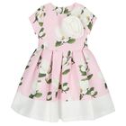 Girls Pink Floral Dress, 2, hi-res