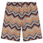 Boys Orange Zig Zag Swim Shorts, 1, hi-res
