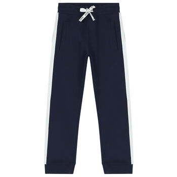 Boys Navy Blue Logo Joggers