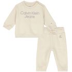 Beige Logo Tracksuit, 2, hi-res