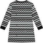 Girls Black & White Zigzag Dress, 1, hi-res
