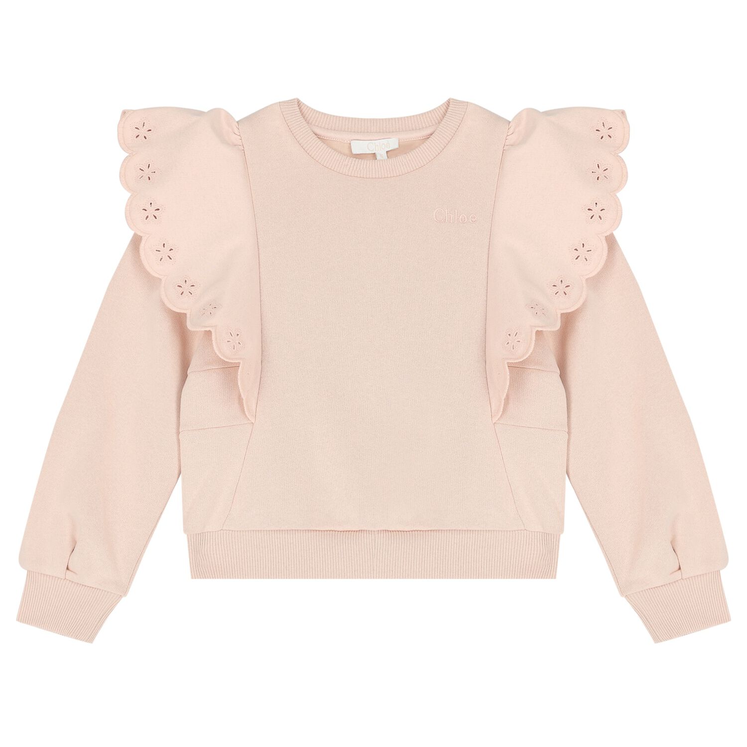 Girls Pink logo Flower Sweatshirt, 1, hi-res image number null