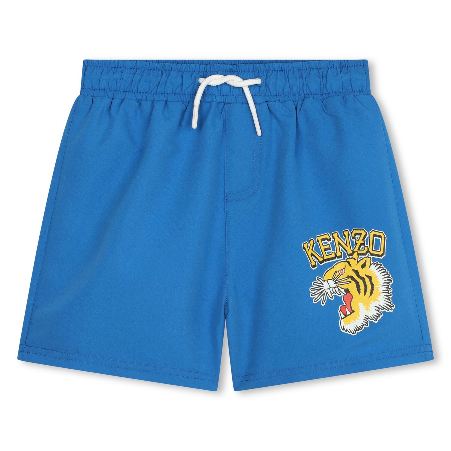 Boys Blue Varsity Tiger Swim Shorts, 1, hi-res