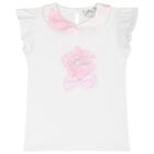 Girls White & Pink Cotton Skirt Set, 1, hi-res