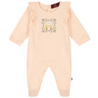 Baby Girls Pink Logo Babygrow, 1, hi-res