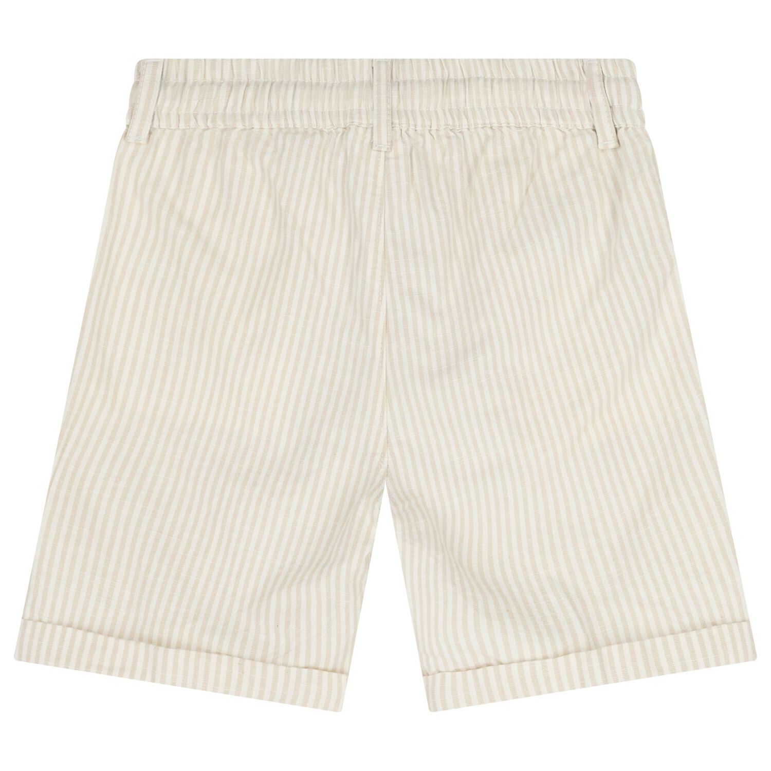 Boys Ivory & Beige Striped Shorts Set, 1, hi-res