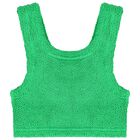 Girls Green Crinkle Bikini, 2, hi-res