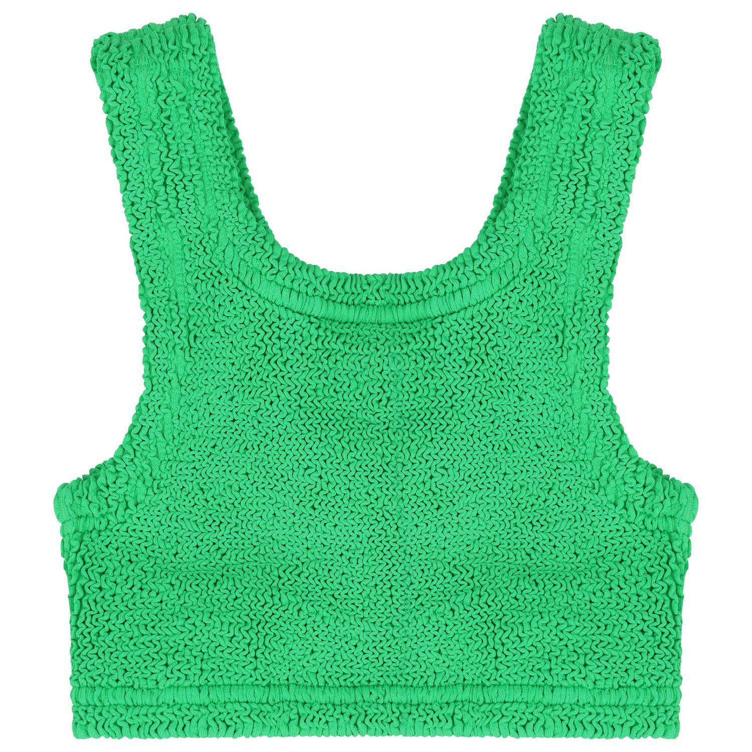 Girls Green Crinkle Bikini, 2, hi-res