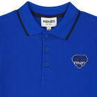 Boys Blue Logo Polo Shirt, 1, hi-res