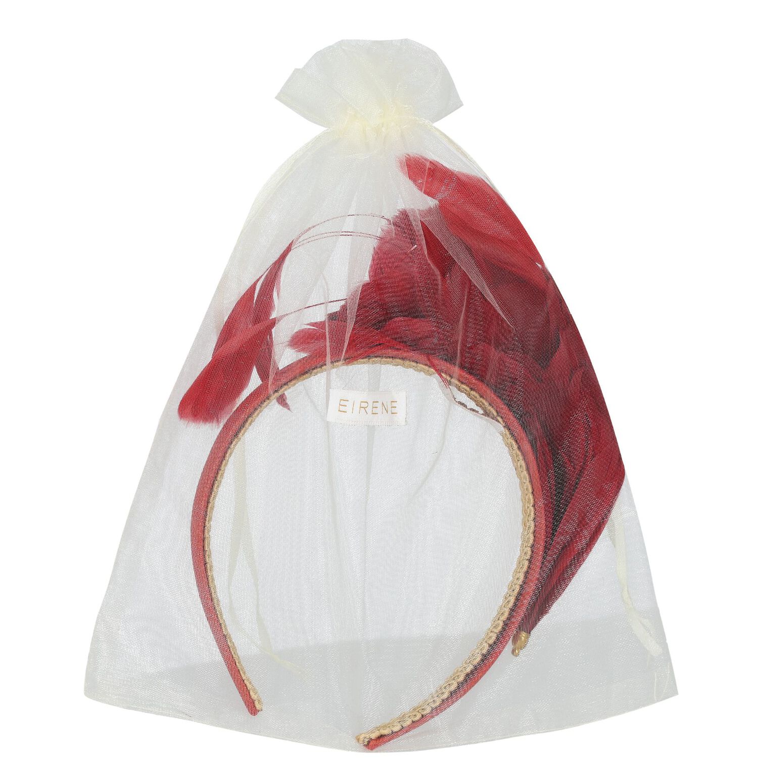 Girls Red Feather Headband, 1, hi-res image number null