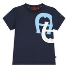 Younger Boys Navy Blue Logo T-Shirt, 3, hi-res