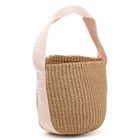 Girls Pink & Beige Straw Handbag, 1, hi-res