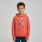 Boys Orange Headphone Hooded Top, 1, hi-res