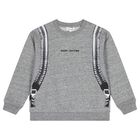 Boys Grey Logo Backpack Sweatshirt, 1, hi-res