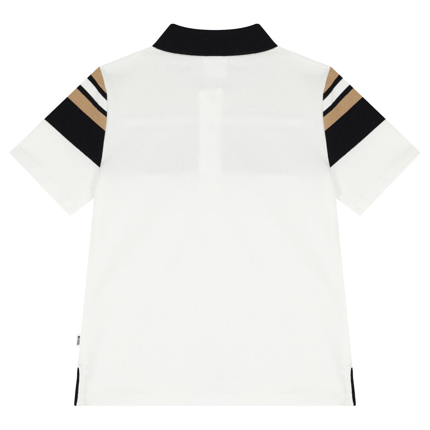 Boys White, Black & Beige Logo Polo Shirt, 1, hi-res image number null