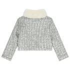Girls Silver Sequin Jacket, 1, hi-res