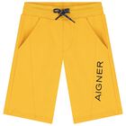 Boys Yellow Logo Shorts, 1, hi-res