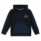 Boys Navy Blue Hooded Top, 1, hi-res