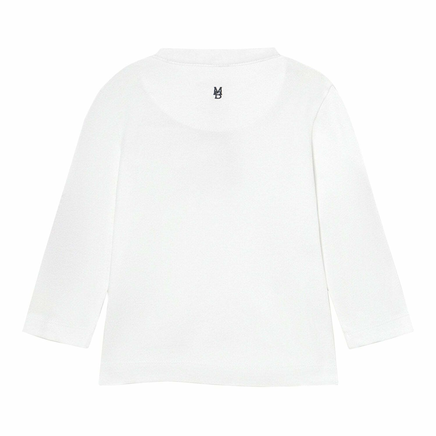 Younger Boys White Long Sleeve Top, 1, hi-res