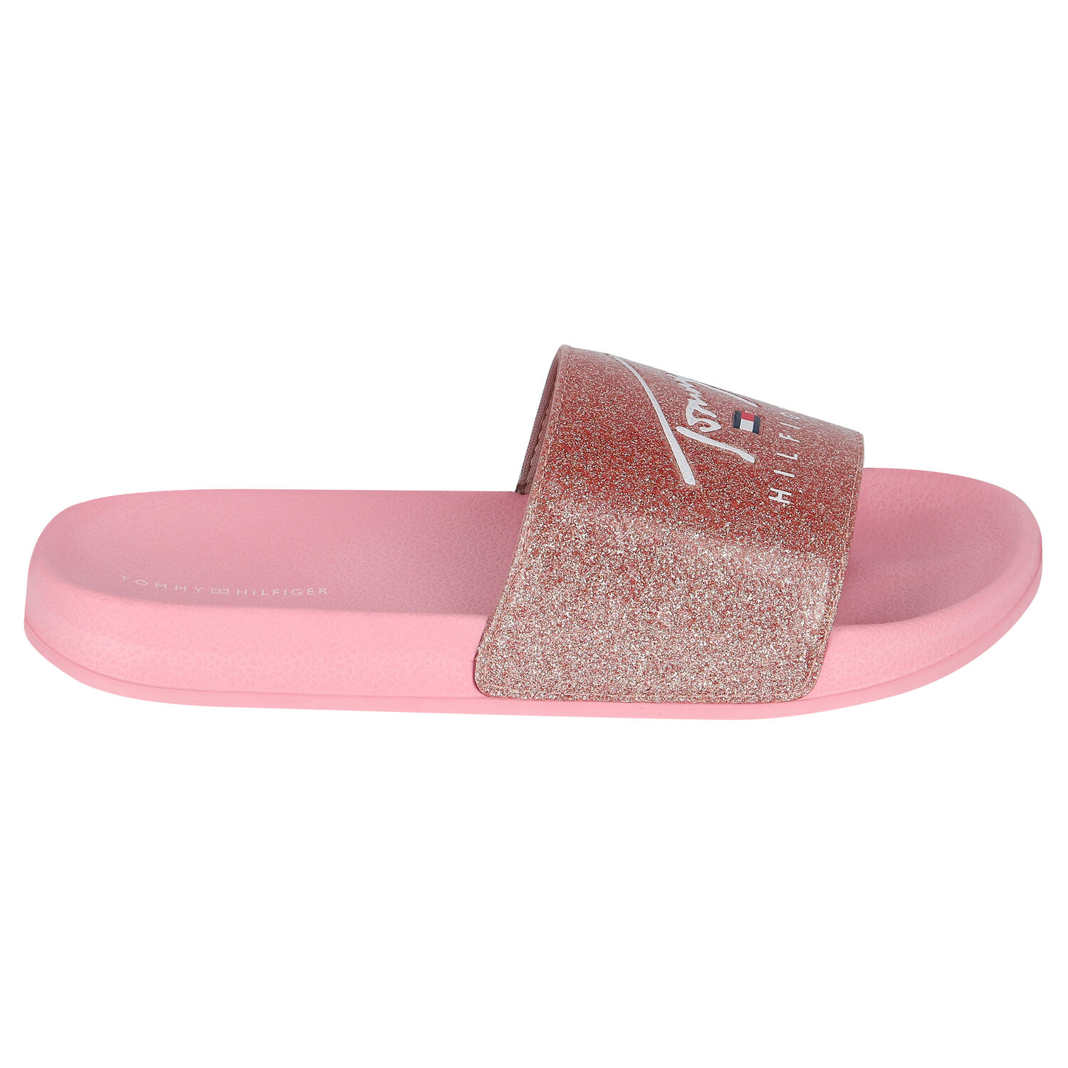 Girls Rose Gold & Pink Sliders, 1, hi-res