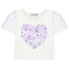 Girls White & Purple Skirt Set, 1, hi-res