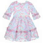 Girls Blue & Pink Dress, 1, hi-res