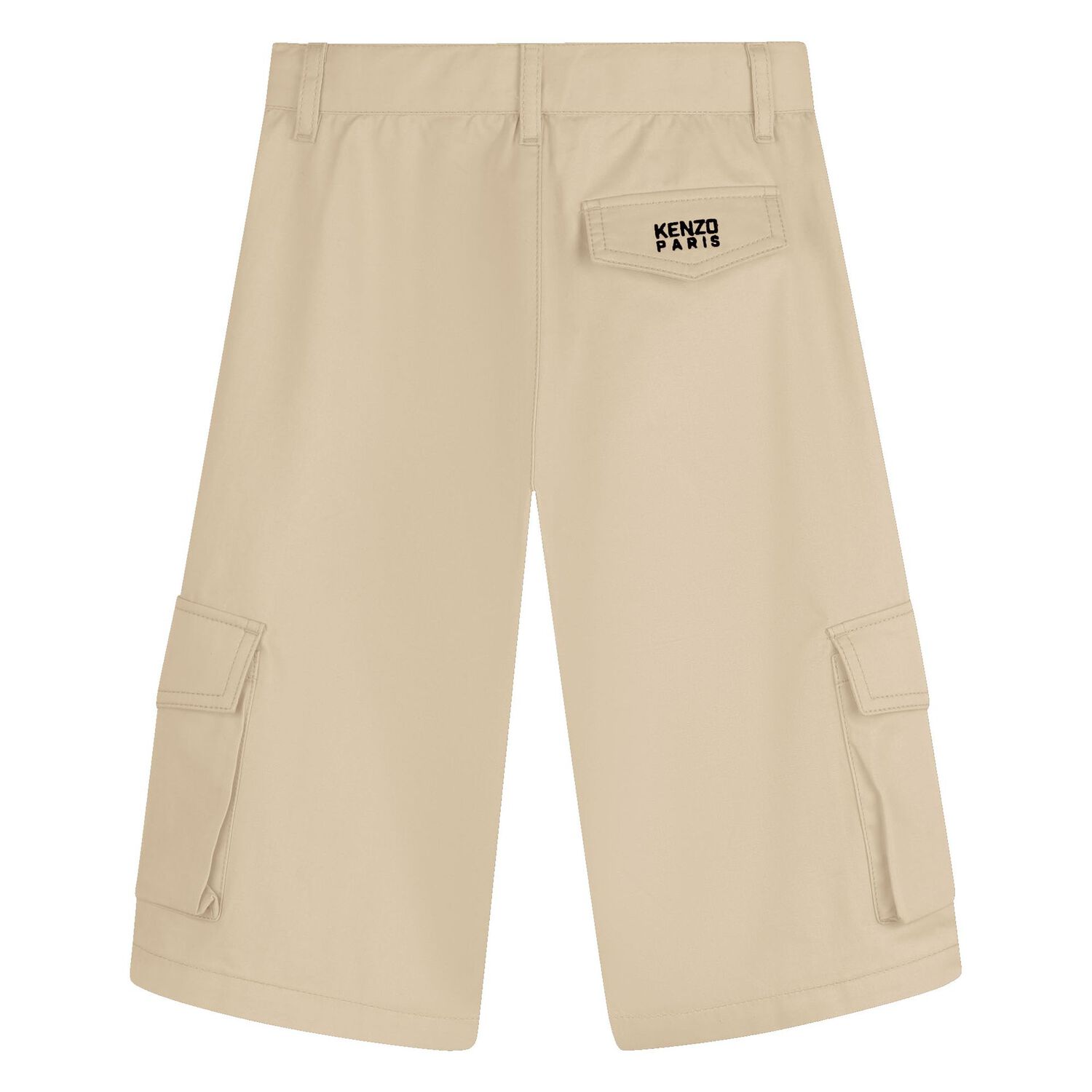 Boys Beige Elephant Logo Shorts, 1, hi-res