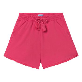 Girls Pink Fringe Shorts