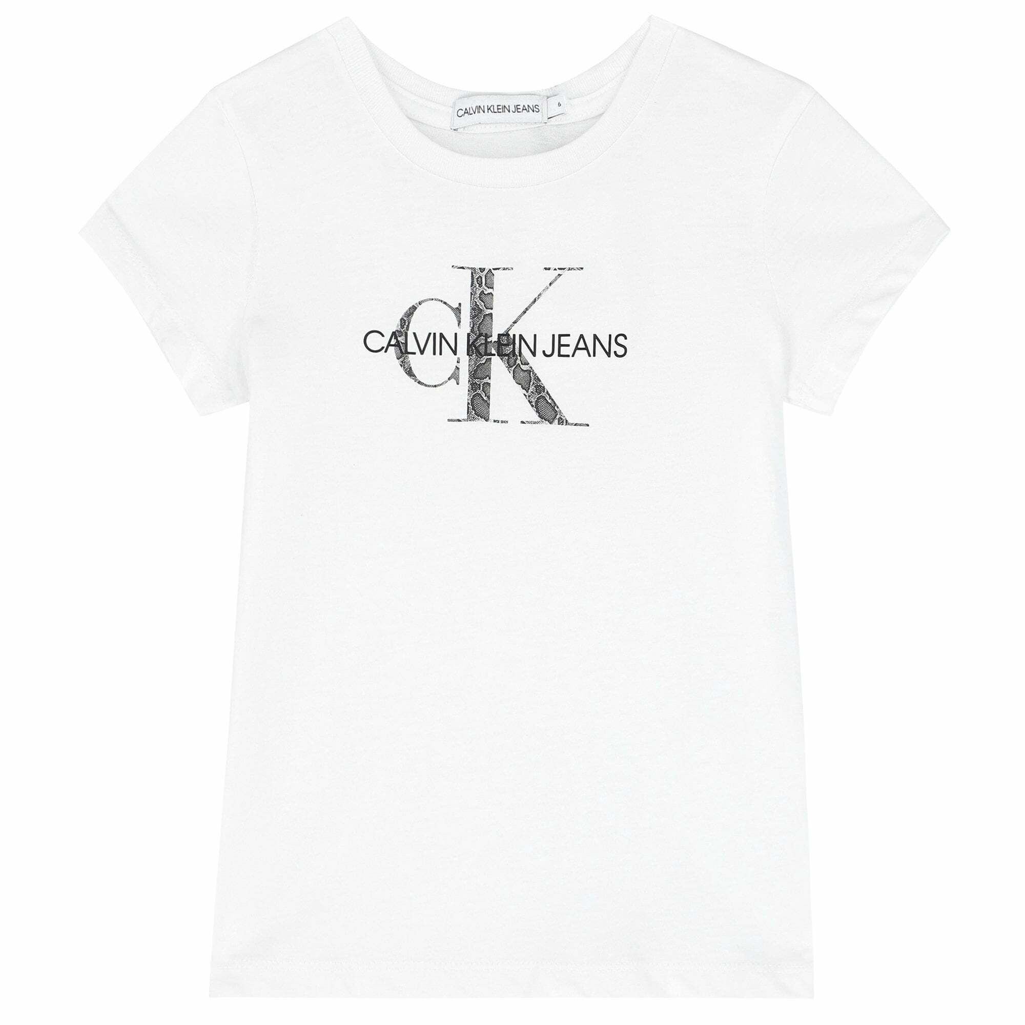 Calvin Klein Girls White Logo T Shirt Junior Couture UK