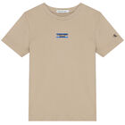 Boys Beige Logo T-Shirt, 3, hi-res