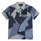 Boys Grey & Blue Logo Polo Shirt, 1, hi-res