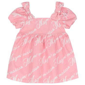 Younger Girls Pink Logo Dress