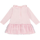 Baby Girls Pink Ruffled Dress, 1, hi-res