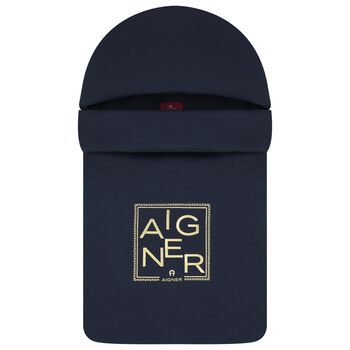 Baby Boys Navy Blue & Gold Logo Nest