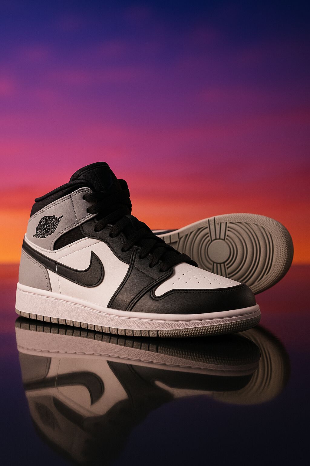 Nike Kids Black, White & Gold Air Jordan 1 Mid Trainers | Junior