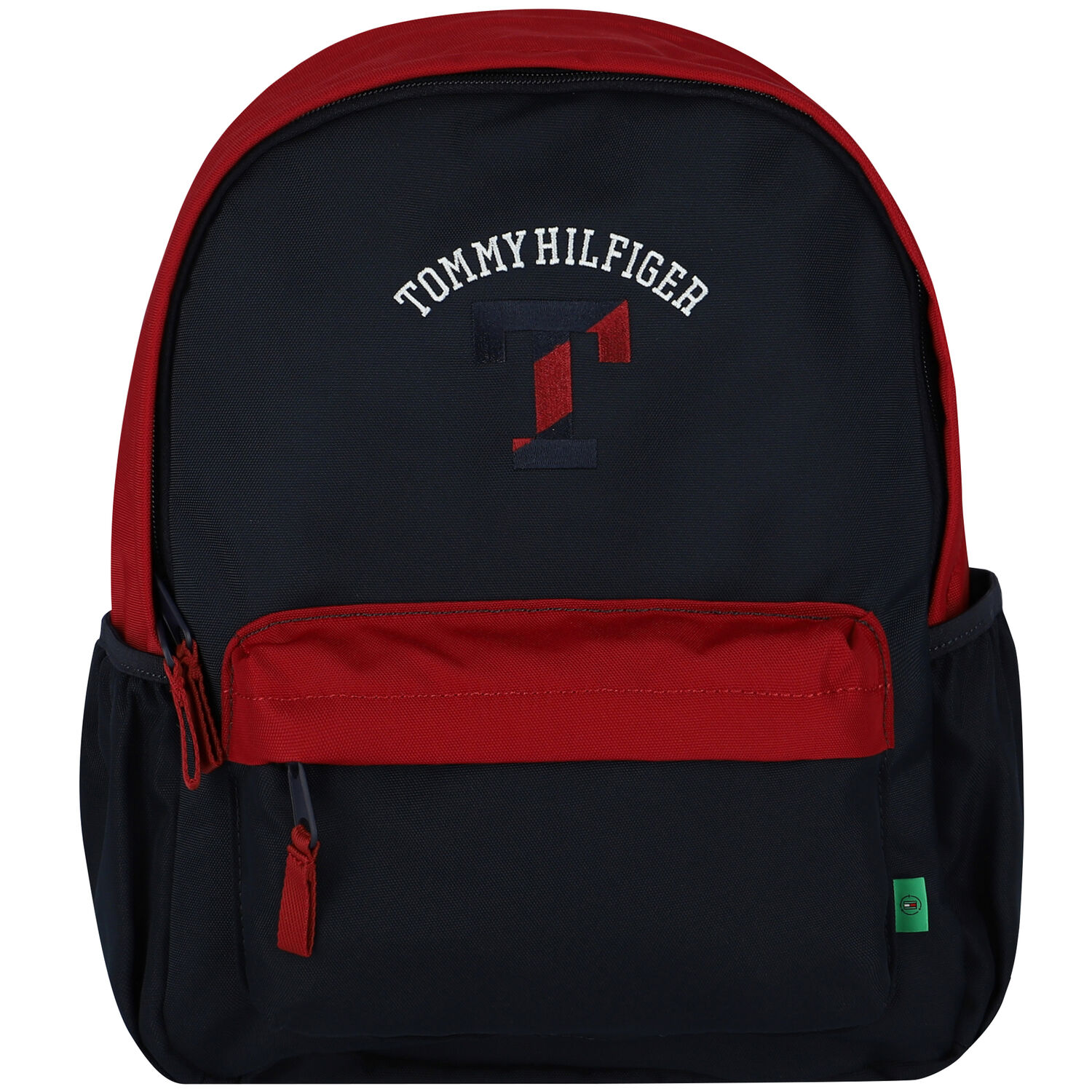 Boys Navy Blue & Red Varsity Logo Backpack, 1, hi-res