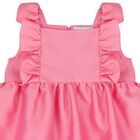 Baby Girls Pink Ruffled Satin Dress, 1, hi-res
