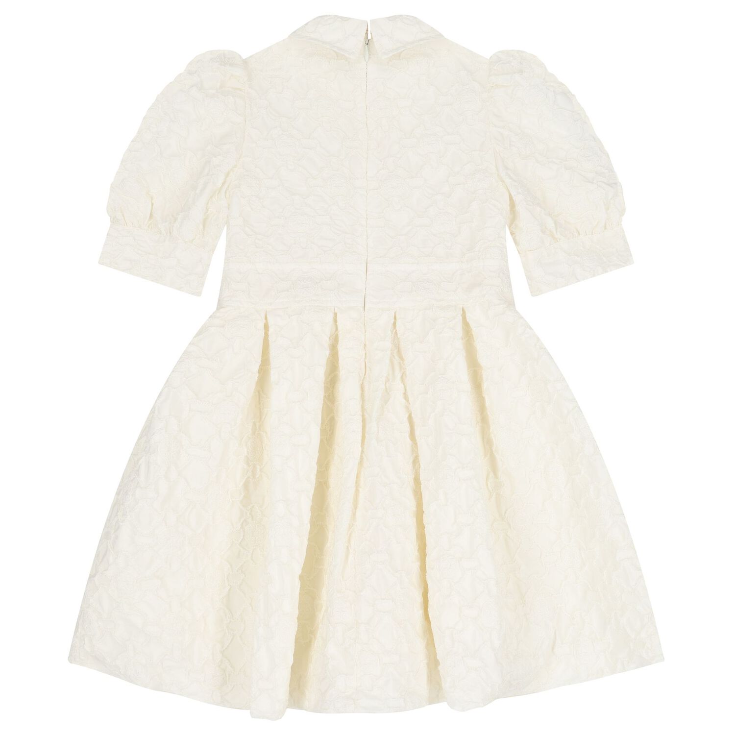 Girls White Logo Taffeta Dress, 1, hi-res