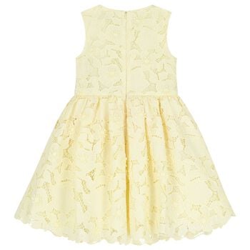 Girls Yellow Flower Lace Dress