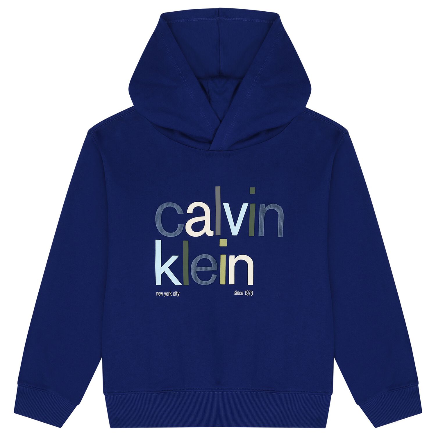 Boys Blue Logo Hooded Top, 1, hi-res