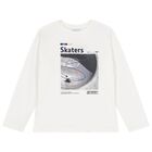 Boys White & Navy Blue Long Sleeve Top ( 2 Pack ), 2, hi-res