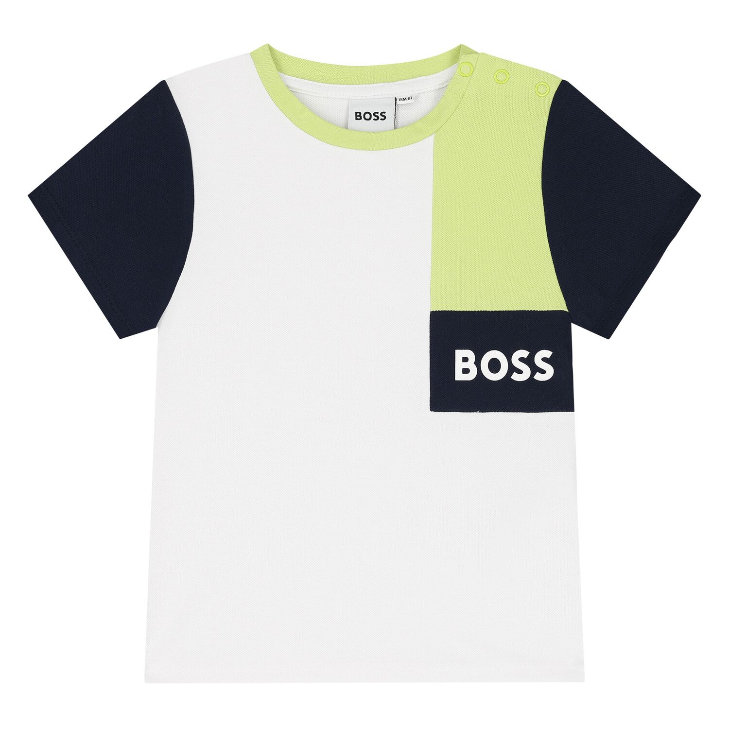 Younger Boys White Logo T-Shirt, 1, hi-res