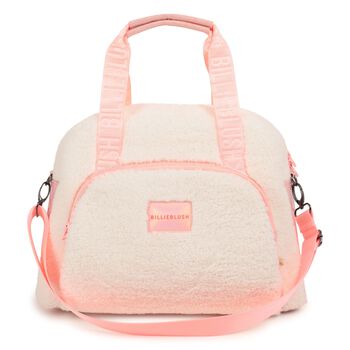 Baby Girls Ivory & Pink Sherpa Fleece Changing Bag