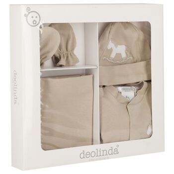 Baby Boys Beige Horse Babygrow Gift Set