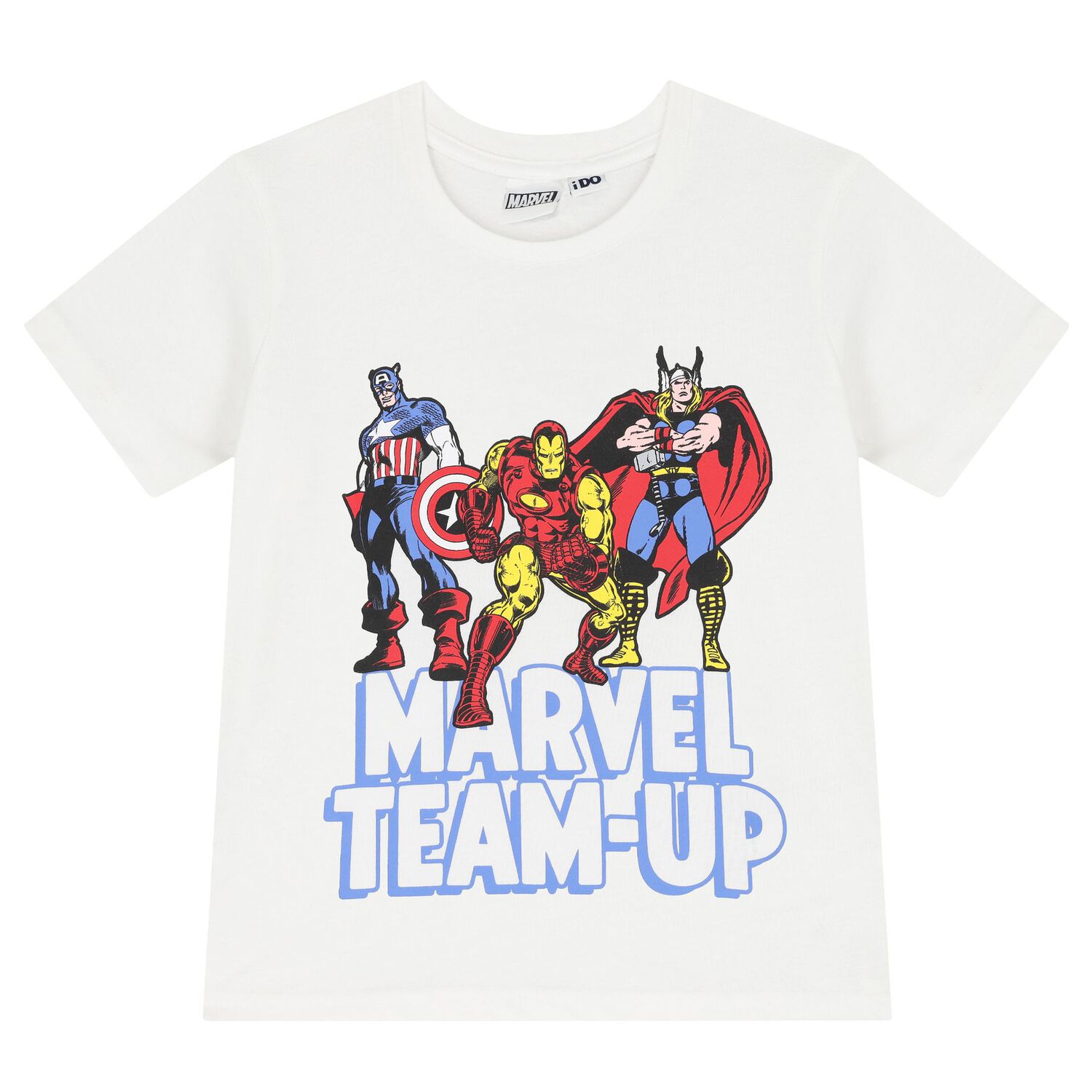 Boys White & Blue Marvel Pyjamas, 1, hi-res image number null