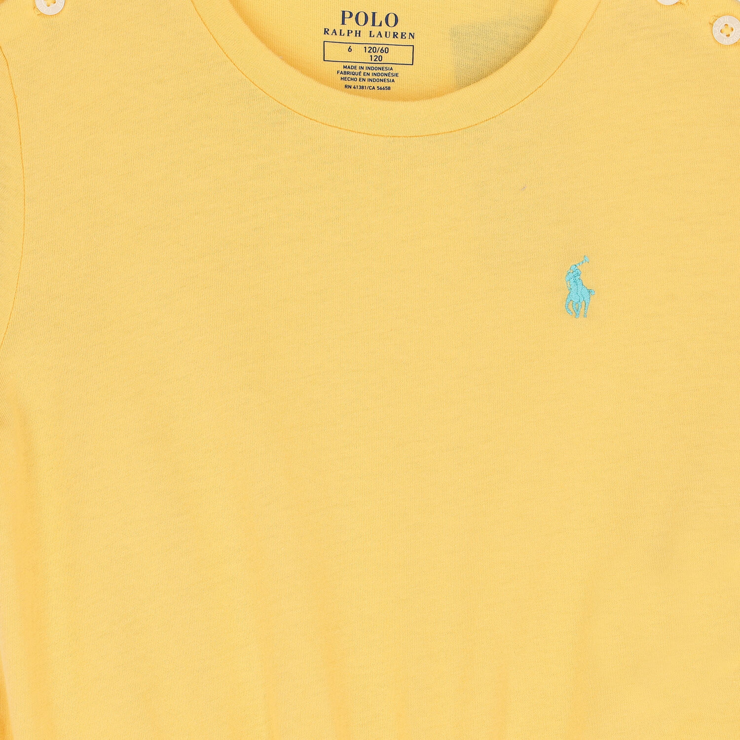 Girls Yellow Logo Playsuit, 1, hi-res image number null